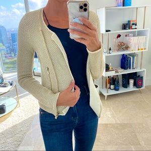 Maje Metallic Zip Jacket